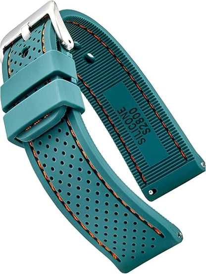 ALPINE Sporty Premium Soft Silicone Adjustable Watch Band - Replacement Rubber Watch Bands for Women & Men - Waterproof Quick Release Watch Straps - Compatible with Regular & Smart Watch Bands