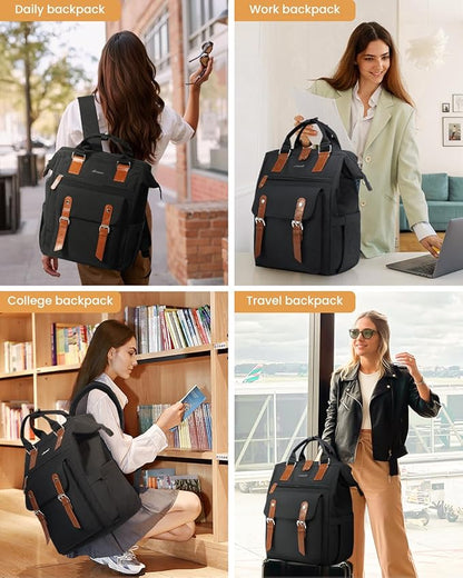 LOVEVOOK Extra Large Travel Laptop Backpack for Women, 18 Inch Computer Backpack Work Commuter Business Trip Weekender Carry on Backpack with Luggage Sleeve, Teacher Doctor Nurse Bags College Daypack
