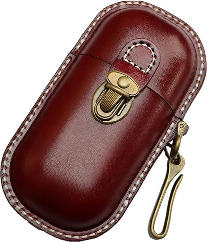 Handmade Leather Eyeglass Case Hard Shell Retro Men And Women Sunglasses Nearsighted Glasses Hooks Protection Box