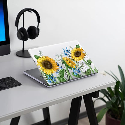 KEROM Compatible with MacBook Pro 13 inch Case 2022-2016 Release M2 M1 A2338 A2289 A2251 A2159 A1989 A1706 with Touch Bar, Plastic Hard Shell Case & Keyboard Cover, Sunflower