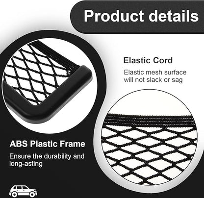 Frienda 2 Pcs Car Storage Net Bag, ABS Plastic Framed Mesh Net Holder, Phone & Cargo Organizer with Screws for Auto, Rv, Boat, Truck Pocket Storage (6.7 x 3.15 Inch)