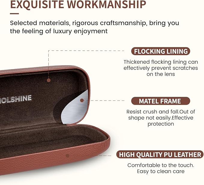 molshine Hard Shell Sunglasses Case, Classic Large Glasses Case for Women Men, Sunglass Eyeglasses