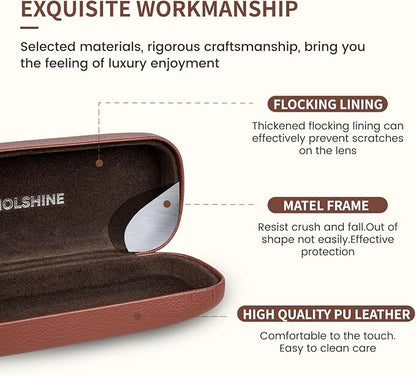 molshine Hard Shell Sunglasses Case, Classic Large Glasses Case for Women Men, Sunglass Eyeglasses
