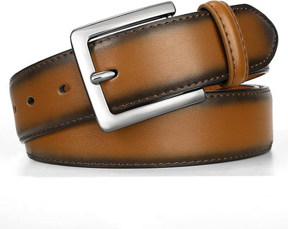 Men's Genuine Leather Dress Belt, 1 3/8" Classic Mens Jeans Pants Belt for Work Business Casual Golf