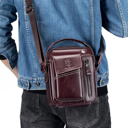 Leather Shoulder Bag for Men Small Mens Crossbody Bag Purses Handbags | Small, Genuine Leather, Crossbody, Men Purse, Casual, Daypack