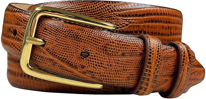 Andrew/Armando - Dress Belt Solid Brass Buckle (Gold & Silver) Genuine Full-Grain Cowhide Leather Belt 1-1/8"(30mm) Wide