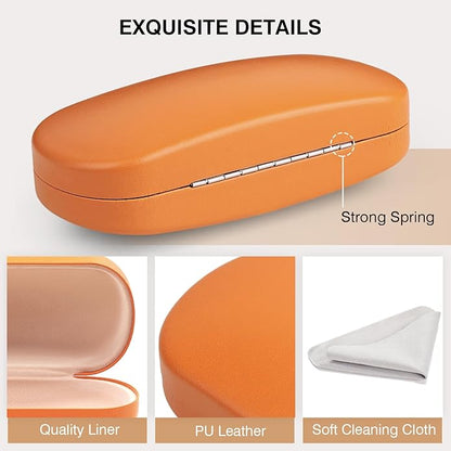 Marvolia Glasses Case Hard Shell - PU Leather Eyeglass Cases Eyeglasses Case for Sunglasses Eye Glasses Cases