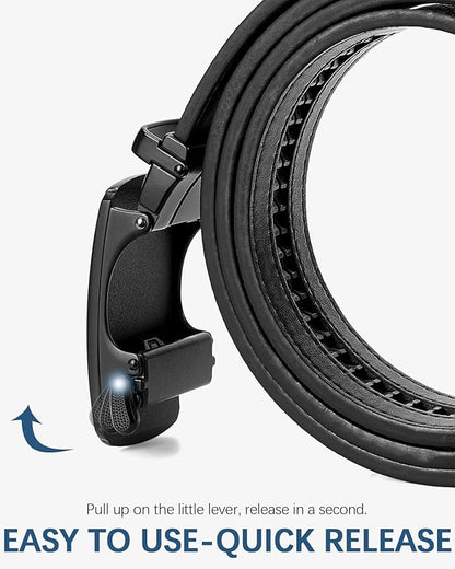 BOSTANTEN Mens Belt Leather Ratchet Belt For Men Dress and Casual with Adjustable Buckle, Trim to Fit