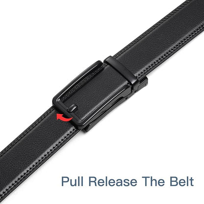 SENDEFN Men's Leather Dress Casual Belt 1 3/8" Automatic Adjustable Click Buckle Belts with Gift Box