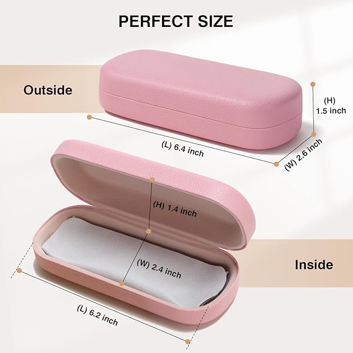 Marvolia Glasses Case Large Hard Shell Eyeglasses Case PU Leather Protective Case for Sunglasses Eyeglasses