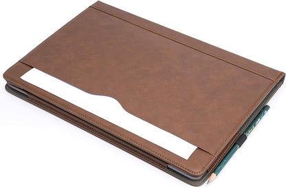 TYTX Laptop Case for MacBook Pro 16 Inch Leather Case 2021-2026 M5 A3428 A3429 M4 A3403 A3186 M3 A2991 M2 A2780 M1 A2485 Protective Folio Book Cover with Vents and Stand Function, Dark Brown