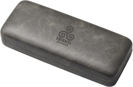 Premium Curved Rectangular Glasses Case, Hard Shell PU Leather Eyewear Holder. Magnetic Closure.