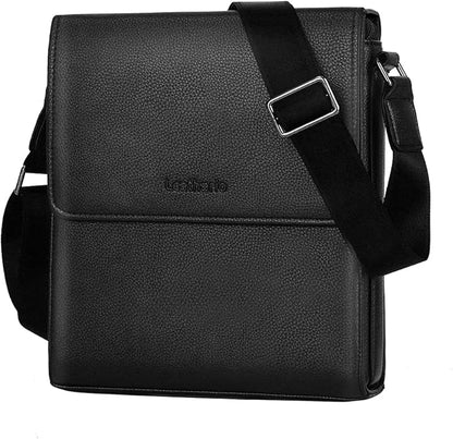 Leathario Men's Crossbody Bag,Vegan Leather Shoulder Messenger Purse Sling Satchel For Work Business Travel