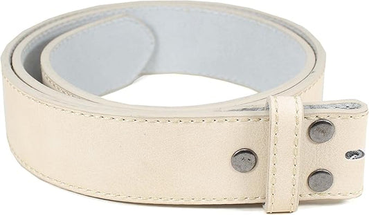 BC Belts Leather Belt Strap with Vintage Distressed Texture 1.5" Wide with Snaps and without Buckle