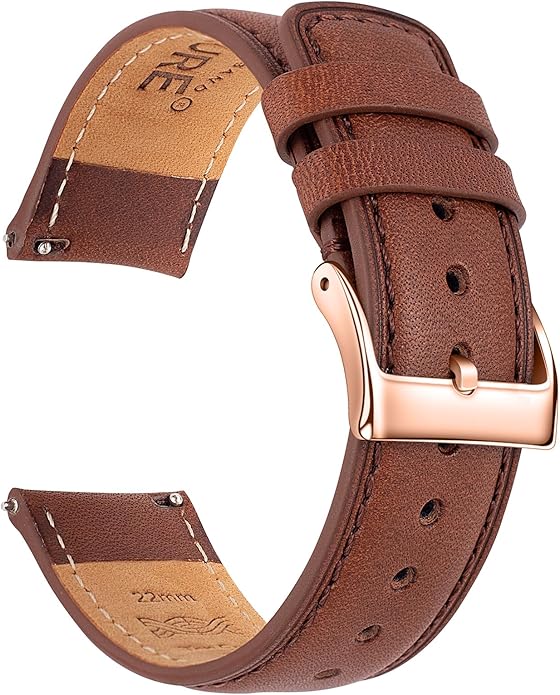 SEURE Quick Release Watch Band,Top Genuine Leather Watch Straps 19mm 20mm 21mm 22mm 24mm for Men and Women