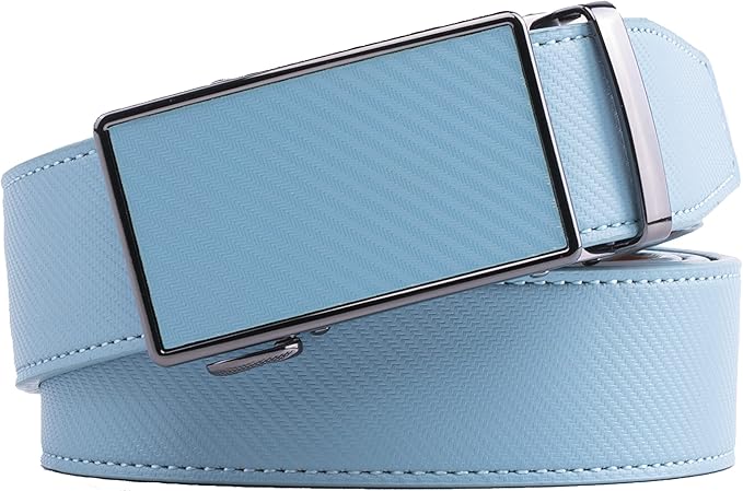 Fabio Valenti Mens Belt,Ratchet Belt Dress with 1 3/8" Genuine Leather with Easier Adjustable Buckle, Trim to Fit