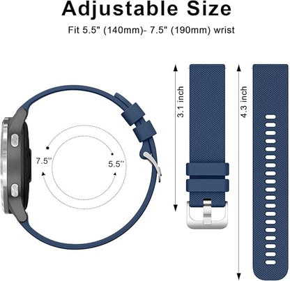 Vanjua 18mm Watch Bands Quick Release Replacement Wristband, 4 Pack Soft Silicone Waterproof Sport Straps Band for Men Women