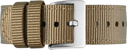 BISONSTRAP Men’s Nylon Watch Bands, Two-Piece Military Watch Straps, Quick Release, Brushed Buckle, Band Width 18mm 19mm 20mm 22mm