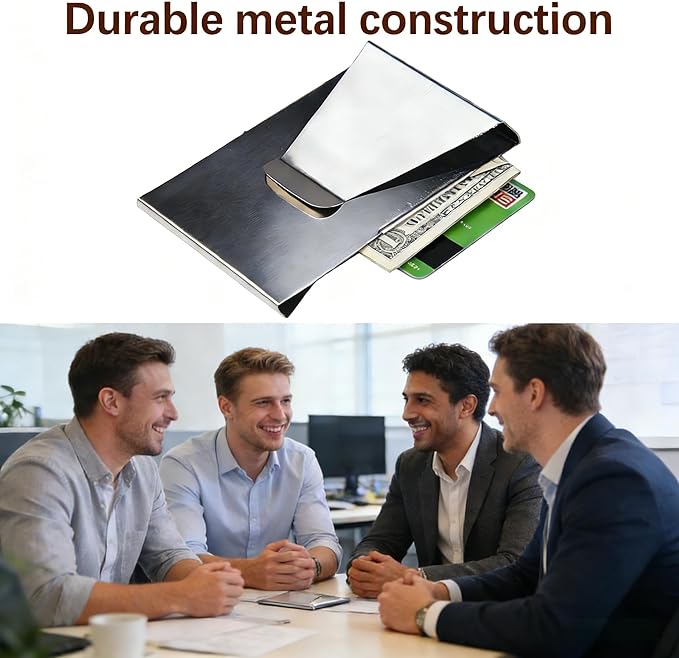 Stainless Steel Slim Clip Double Sided Wallet Money Clip,Credit Card Name Card Holder