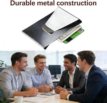 Stainless Steel Slim Clip Double Sided Wallet Money Clip,Credit Card Name Card Holder