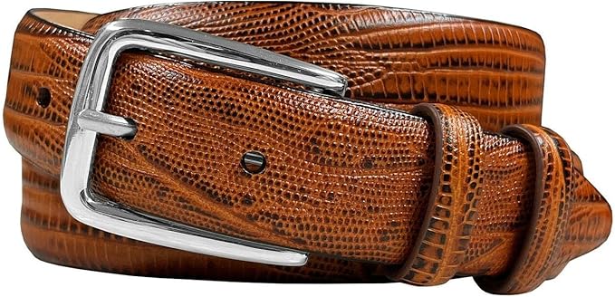 Andrew/Armando - Dress Belt Solid Brass Buckle (Gold & Silver) Genuine Full-Grain Cowhide Leather Belt 1-1/8"(30mm) Wide