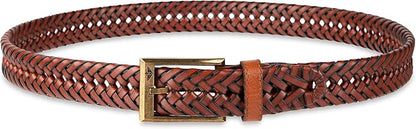 DOCKERS Men's Braided Leather Belt, Fully Adjustable Casual Strap for Everyday Wear