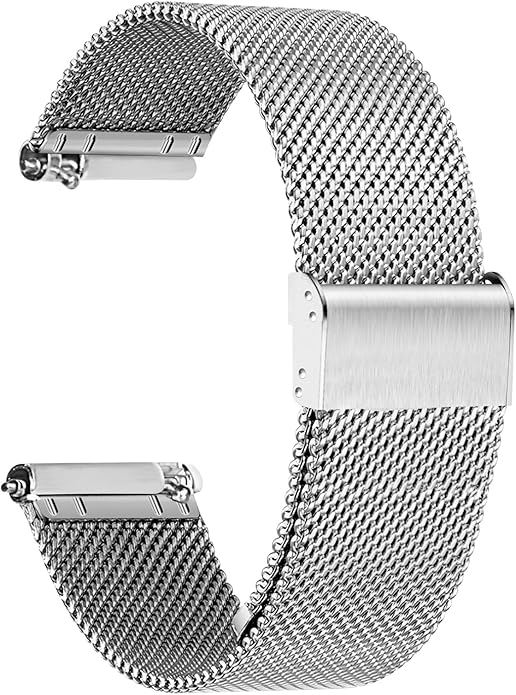 TStrap Mesh Watch Band Metal - Black Quick Release Watch Bands for Men Women - Stainless Steel Smart Watches Strap Bracelet Replacement - 10mm 12mm 14mm 16mm 18mm 20mm 22mm