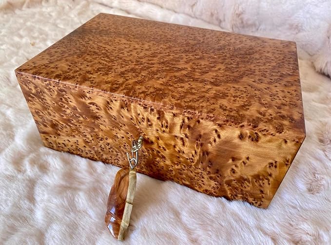 Hand Carved Wooden Multipurpose Keepsake Jewelry Decorative Art Box Storage Organizer (Large wood Box,Antique) (X-Large With Lock 1)