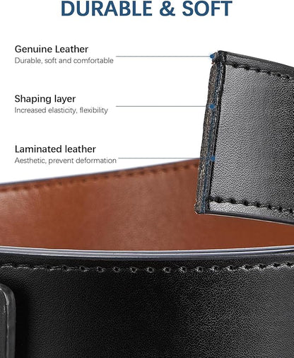 BOSTANTEN Mens Belt Leather Ratchet Belt For Men Dress and Casual with Adjustable Buckle, Trim to Fit
