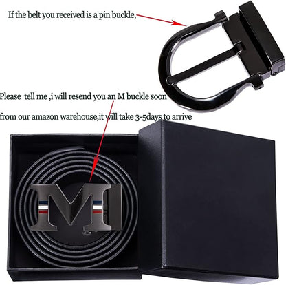 Barry.Wang Mens Belts Leather Ratchet Automatic Buckle Slide Click 1 3/8" Designer Dress Fashion Classic Casual Work Business