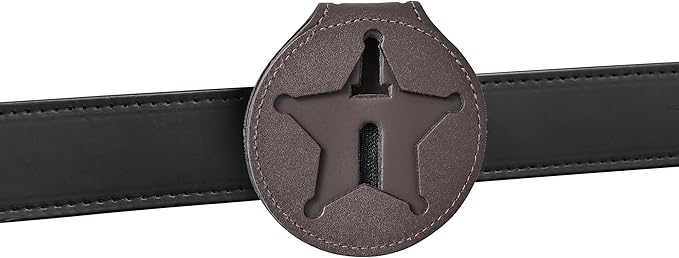 Perfect Fit Shield Wallets Florida Sheriff Five-Point Star Badge Holder 2.7 inches Tall (Cutout PF185) Brown Leather