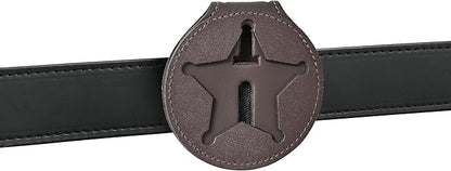 Perfect Fit Shield Wallets Florida Sheriff Five-Point Star Badge Holder 2.7 inches Tall (Cutout PF185) Brown Leather