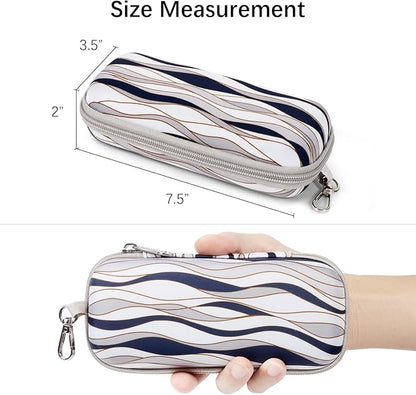 Double Eyeglasses Case Hard Shell Dual Sunglasses Organizer with Zipper Closure Travel Eyewear Storage for Vehicle