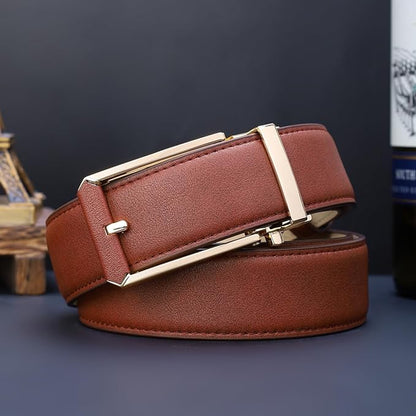 Mens Belt Leather Ratchet Belt For Men Dress and Casual with Adjustable Buckle, Trim to Fit