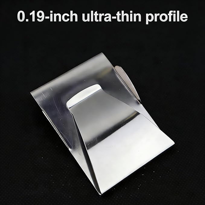 Stainless Steel Slim Clip Double Sided Wallet Money Clip,Credit Card Name Card Holder