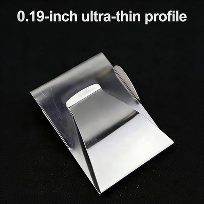Stainless Steel Slim Clip Double Sided Wallet Money Clip,Credit Card Name Card Holder