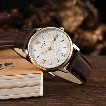 WOCCI Quick Release Watch Band, Distressed Genuine Leather, Stainless Steel Buckle, Strap Width 18mm 19mm 20mm 22mm 24mm