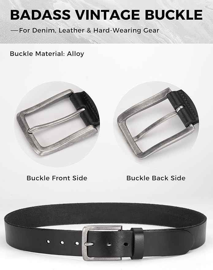 Thicken Full Grain Leather Mens Belt Heavy Duty Mens Work Belt Mens Belt High Hardness Buckle Packed In Gift Box