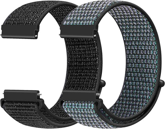 22mm Nylon Quick Release Watch Band Compatible with Samsung Galaxy Watch 3 45mm/Gear S3 Frontier/Garmin Venu 4 45mm/3 45mm/2/Vivoactive 4/Forerunner 570(47mm)/255/265/Amazfit Helio/Bip 6/5/Balance 2