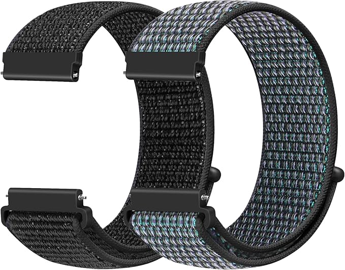 20mm Nylon Quick Release Band Compatible with Samsung Galaxy Watch 7 6 5 4 40mm 44mm/Garmin Vívoactive 6/5/3/3 Music/Forerunner 570 42mm/55/158/165/245/645/Amazift Active 2/Active/T-Rex 3 Pro 44mm