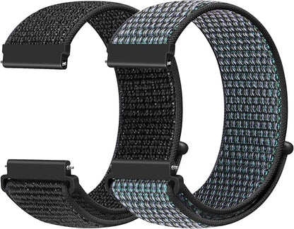 20mm Nylon Quick Release Band Compatible with Samsung Galaxy Watch 7 6 5 4 40mm 44mm/Garmin Vívoactive 6/5/3/3 Music/Forerunner 570 42mm/55/158/165/245/645/Amazift Active 2/Active/T-Rex 3 Pro 44mm