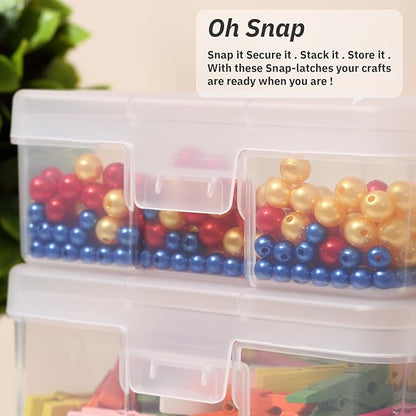 novelinks Plastic Small Storage Bins with Lids for Organizing, Mini Clear Storage Containers and Stackable Storage Box Organizer for Pencil Boxes, Task Boxes, Crayon Boxes (18 Pack Small)