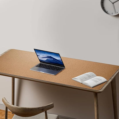 Mydours XXL 55.1"x19.7" Desk Pad with Cork Base, Dual-Sided PU Leather Surface Protects Desks from Scuffs & Stains, Spacious Mouse Mat for Multi-Monitor Setups, Office Use & Light Gaming Compatibility