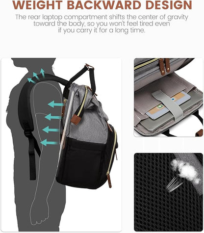 LOVEVOOK Laptop Backpack for Women, 17.3'' Waterproof Nurse Bag Teacher Work Backpack Purse for Women, Travel Computer Backpack for College Office Business Ladies
