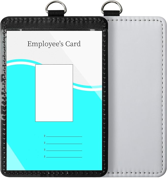30 Pack Sublimation Blanks Bulk Pu Leather ID Badge Holder Heat Transfer Print Vertical ID Card Holders for Badges Buddy Waterproof Name Tag Holders Blank for Coach Office Employees Students