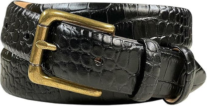 Adam Gold Men's Genuine Full-Grain Cowhide Leather Dress Belt 1-1/8"(30mm) Wide Polished Buckle