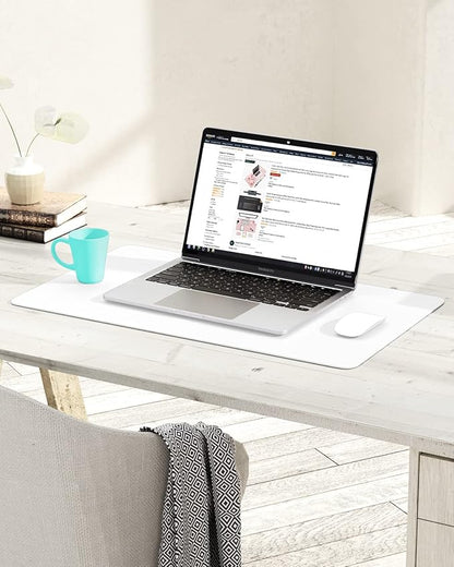 YSAGi Non-Slip Leather Desk Pad, Waterproof Laptop Computer Desk Keyboard Mat, Table Protector Blotter Mat, Large Mouse Pad for Office/Work/Home/Decor(White, 23.6" x 13.7")