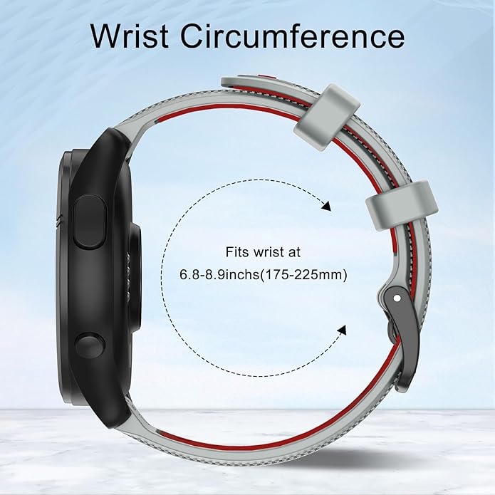 ISABAKE 22mm Watch Band for Gamrin Forerunner 265/Forerunner 255/Vivoactive 4 45mm/Venu 2/Venu 3, Silicone Quick Release Replacement Wristband
