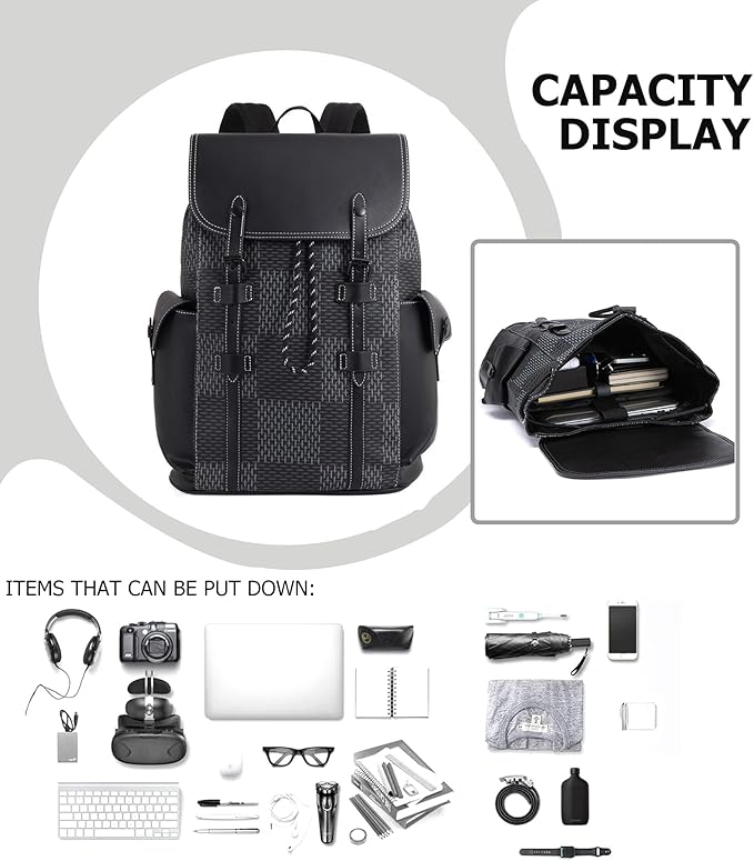 KingTo Laptop Backpack for Men Luxury Anti-Theft Travel Backpack Casual Business Waterproofing Computer Bag (B-Gray)