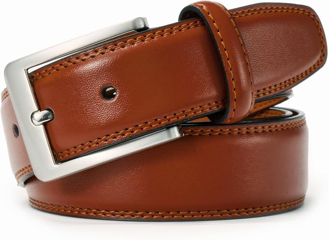 XOUXOU Men's Casual Leather Jeans Belts Classic Work Business Dress Belt with Prong Buckle for Men